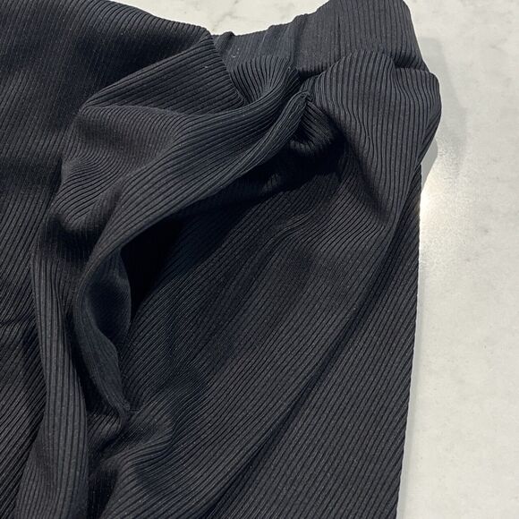 Cider Black Rib Slinky Wide Leg Palazzo Pants 2XL Pull On Elastic Waist Pockets - Picture 9 of 12